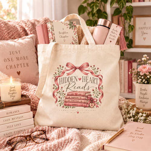 Hidden Heart Reads Bookish Tote Bag