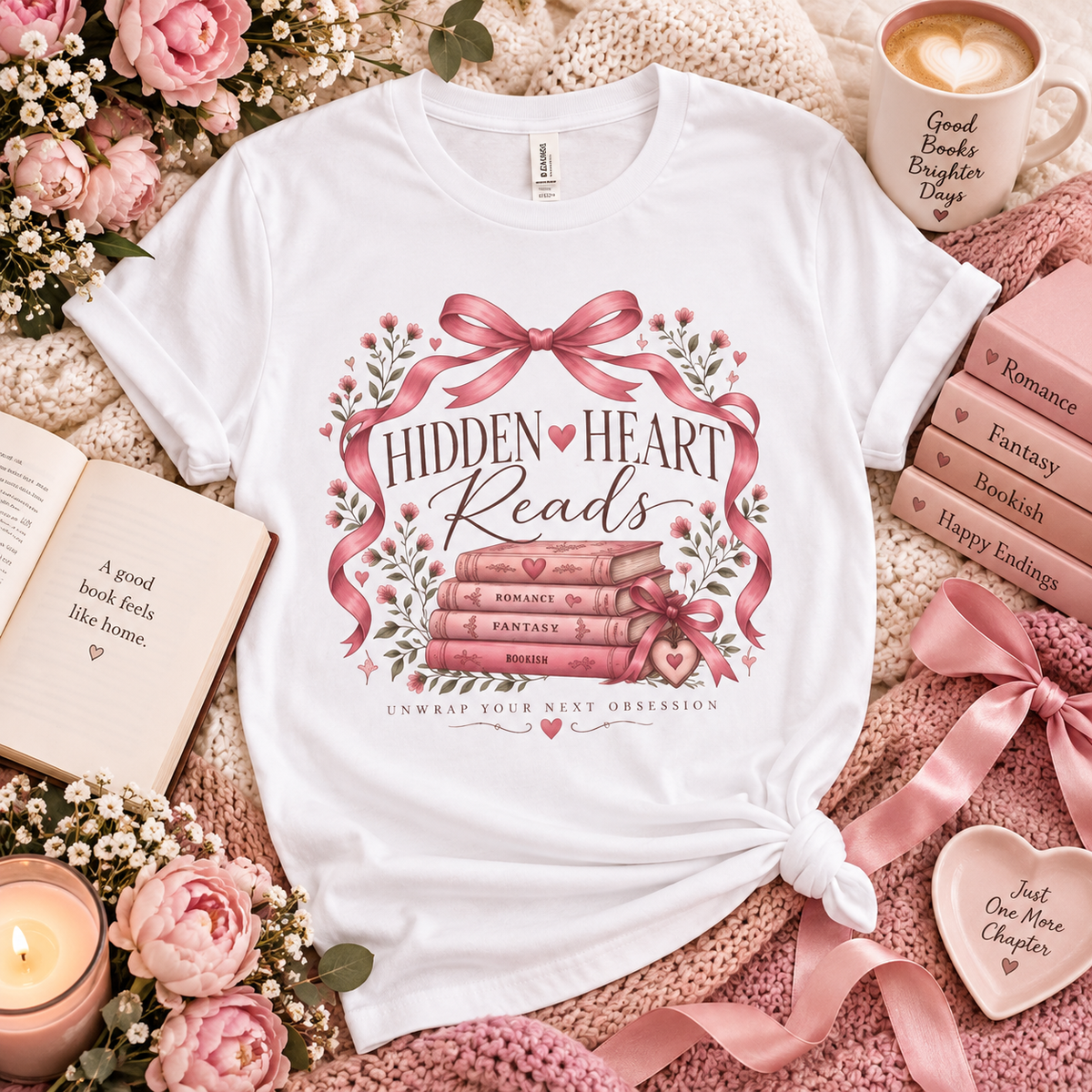 Hidden Heart Reads Bookish T-Shirt