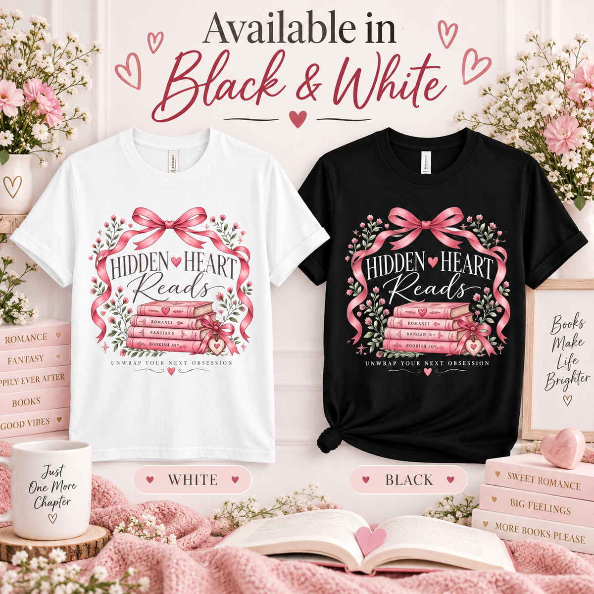 Hidden Heart Reads Bookish T-Shirt