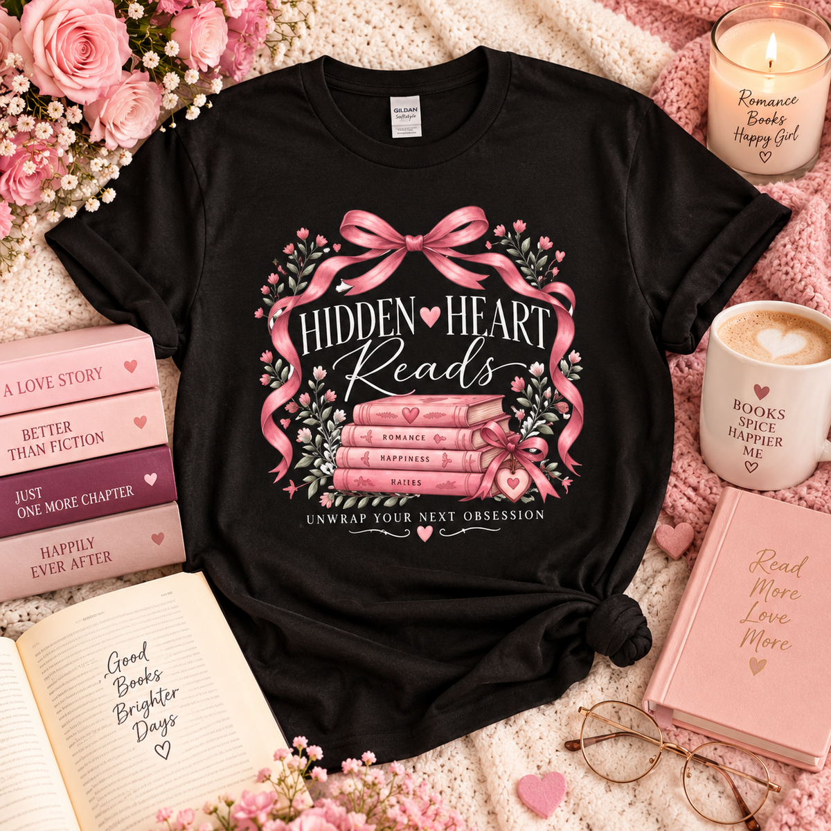 Hidden Heart Reads Bookish T-Shirt